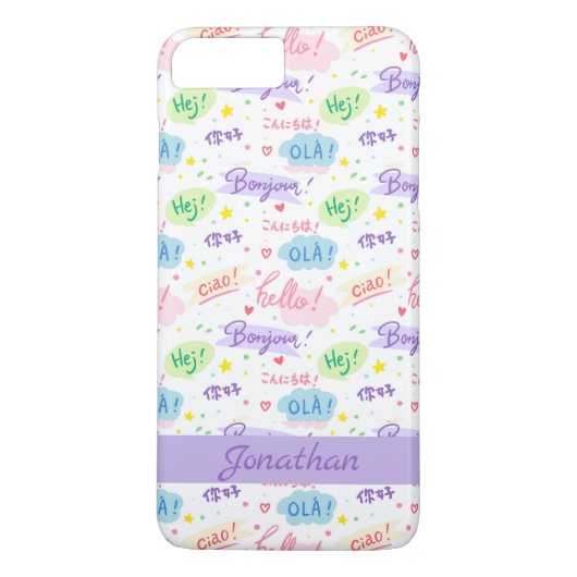 Modernes Hallo in verschiedenen Sprachen Typografi Case-Mate iPhone Hülle (Rückseite)