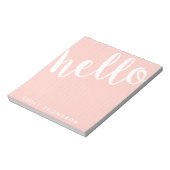 Modernes Hallo Personalisierte Sozialgeschichte Notizblock (Rotiert)