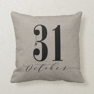 Modernes Halloween 31. Oktober Spider Burlap Kissen