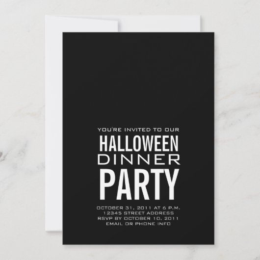 MODERNES HALLOWEEN-ABENDESSEN-PARTY EINLADUNG (Vorderseite)