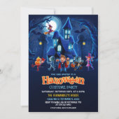 Modernes Halloween Costume Party Geburtstag Einladung (Vorderseite)