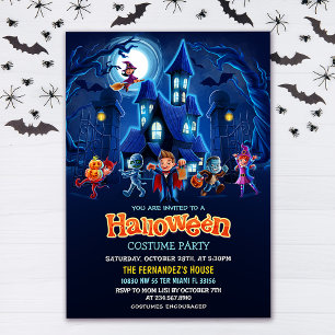 Modernes Halloween Costume Party Geburtstag Einladung