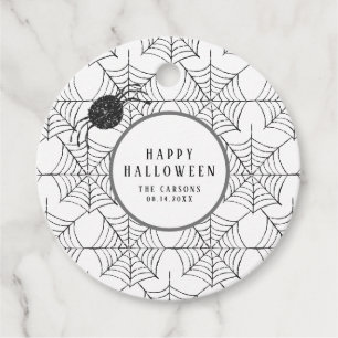 Modernes Halloween-Dekoration Schwarz-weißer Spinn Geschenkanhänger