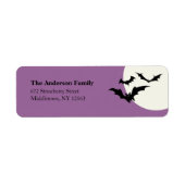 Modernes Halloween-Fledermaus-Adressetikett - Lila (Vorne)