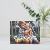 Modernes Halloween-Foto Postkarte | Horizontal (Stehend Vorderseite)