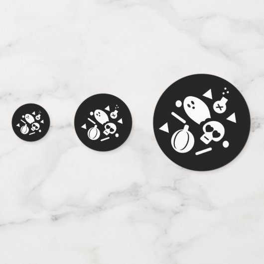 Modernes Halloween-Ghost-Skelett Konfetti (Vorderseiten)