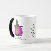 Modernes Halloween-Glam-Script Personalisiert Verwandlungstasse (Vorderseite Links)