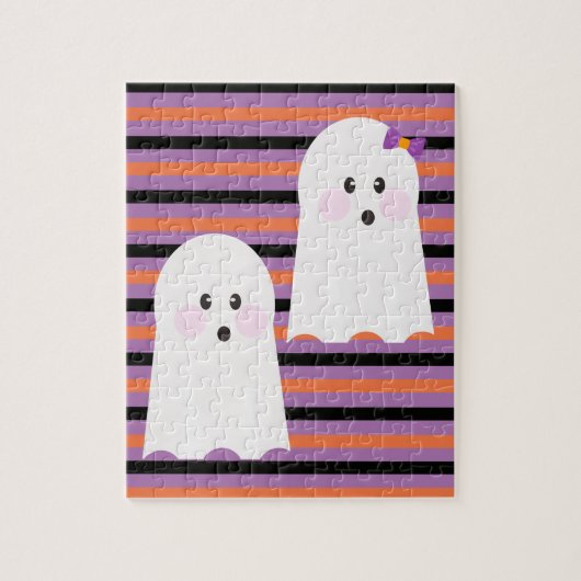 Modernes Halloween Niedlich Ghost Puzzle (Vertikal)