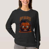 Modernes Halloween Orange Pumpkin T-Shirt (Vorderseite)