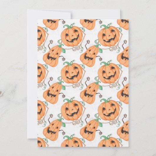 Modernes Halloween-Orangenkürbis Party Einladung (Rückseite)