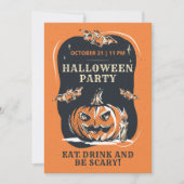 Modernes Halloween-Party Einladung (Vorderseite)