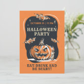 Modernes Halloween-Party Einladung (Stehend Vorderseite)