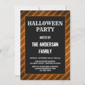 Modernes Halloween-Party Orange und Schwarze Hexe Einladung (Rückseite)