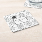 Modernes Halloween-Party Schwarz-weiß Spider Web Rechteckiger Pappuntersetzer (angewinkelt)