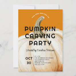 Modernes Halloween Pumpkin Carving Family Party Einladung