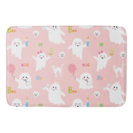 Modernes Halloween-Rosa-Geist Badematte
