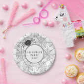 Modernes Halloween Tableware Schwarz-weiß Spider W Pappteller (Party)