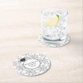 Modernes Halloween Tableware Schwarz-weiß Spider W Runder Pappuntersetzer (Vor Ort)