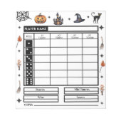 Modernes Halloween Theme Bunco Score Pad Notizblock (Vorderseite)