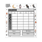 Modernes Halloween Theme Bunco Score Pad Notizblock (Vorderseite)