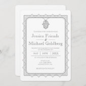 Modernes hamsa geometrische Hochzeitseinladung Einladung (Vorne/Hinten)