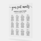 Modernes Händeschildzeichen für Hochzeitssitze Acrylschild (Winkel)