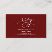 Modernes handgefertigtes Burgundy-Tintenskript, Ho Begleitkarte (Vorderseite)