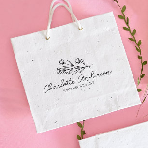 Modernes, handgefertigtes Geschäft, florales Große Gummistempel