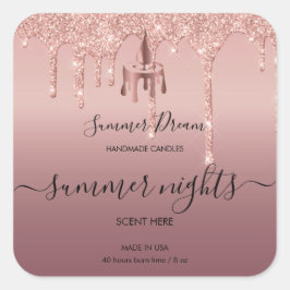Modernes handgefertigtes Honey Wax Candle Label Quadratischer Aufkleber