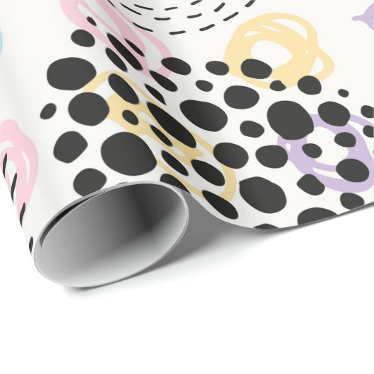 Modernes, handgefertigtes Zirkel-Muster Geschenkpapier (Rolleneckpunkt)