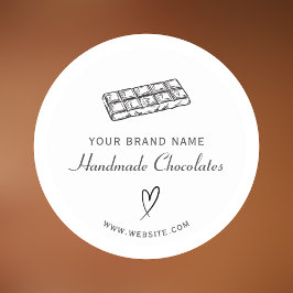 Modernes handgemachtes Chocolate-Skript Typo Stick Runder Aufkleber