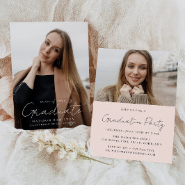 Modernes handgeschriebenes Blush Script 2 Foto Abs Einladung