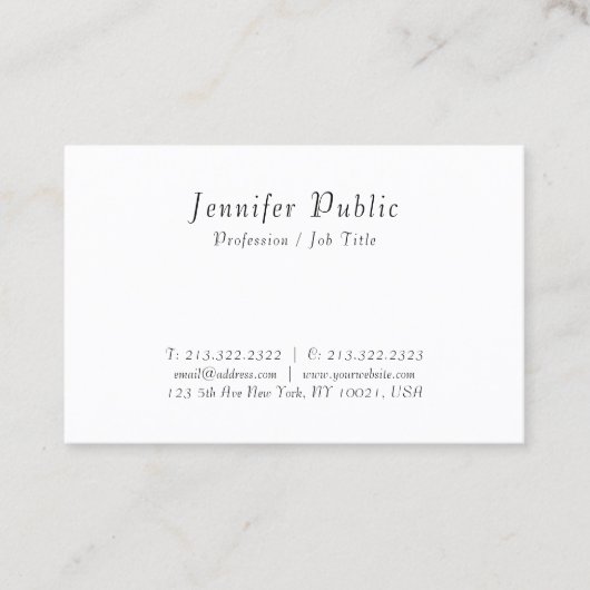 Modernes, handgeschriebenes, elegantes Skript Einf Visitenkarte (Vorderseite)