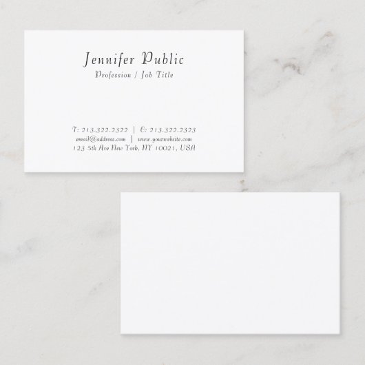 Modernes, handgeschriebenes, elegantes Skript Einf Visitenkarte (Vorne/Hinten)