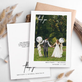 Modernes handgeschriebenes Foto Dankeskarte