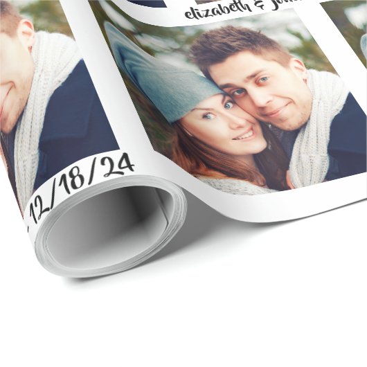 Modernes handgeschriebenes Foto für benutzerdefini Geschenkpapier (Rolleneckpunkt)