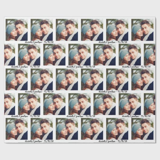 Modernes handgeschriebenes Foto für benutzerdefini Geschenkpapier (Flach)