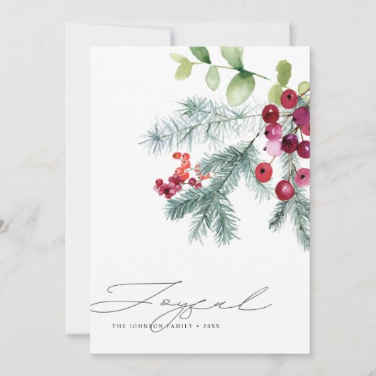 Modernes, handgeschriebenes Foto für Wintergärten Feiertagskarte (Vorderseite)