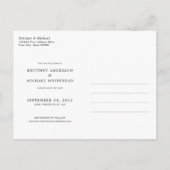 Modernes handgeschriebenes Foto Save the Date der Ankündigungspostkarte (Rückseite)