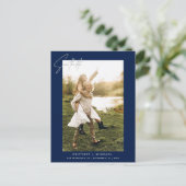 Modernes handgeschriebenes Foto Save the Date der  Ankündigungspostkarte (Stehend Vorderseite)