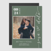 Modernes handgeschriebenes Foto Save the Date dunk Magnetkarte (Vorne/Hinten)