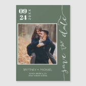 Modernes handgeschriebenes Foto Save the Date dunk Magnetkarte (Vorderseite)