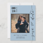 Modernes handgeschriebenes Foto Save the Date Dust (Vorderseite)