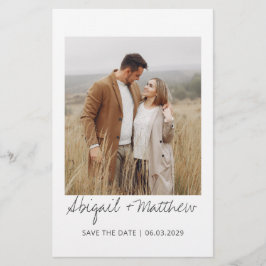 Modernes handgeschriebenes Foto Save the Date Einl