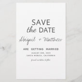 Modernes handgeschriebenes Foto Save the Date Einl (Rückseite)