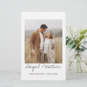 Modernes handgeschriebenes Foto Save the Date Einl (Stehend Vorderseite)