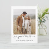 Modernes handgeschriebenes Foto Save the Date Einl Einladung (Stehend Vorderseite)