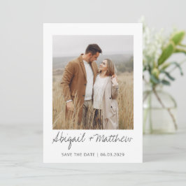 Modernes handgeschriebenes Foto Save the Date Einl Einladung