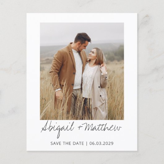 Modernes handgeschriebenes Foto Save the Date Einl Flyer (Vorne)