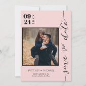 Modernes handgeschriebenes Foto Save the Date rot (Vorderseite)